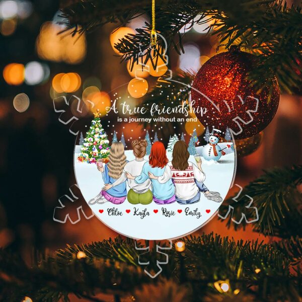 Personalized Bestie Snowflakes Ornament 2024, A True Friendship Ornament, Best Friends Christmas Ornament, Friendship Keepsake Gift - HH0511
