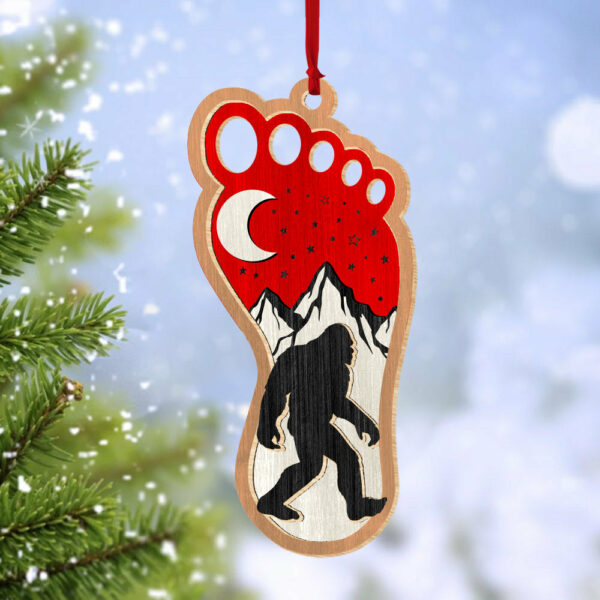 Personalized Bigfoot Christmas Ornament - Bigfoot 2 Layered Wooden Ornament - Image 4