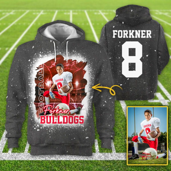 Personalized Bleached Shirt Custom Photo Player Name & Number Player Football Bleached All Over Print Shirt K1702 - Image 3