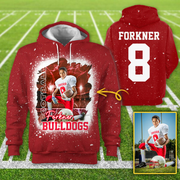 Personalized Bleached Shirt Custom Photo Player Name & Number Player Football Bleached All Over Print Shirt K1702 - Image 6