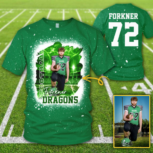 Personalized Bleached Shirt Custom Photo Player Name & Number Player Football Bleached All Over Print Shirt K1702 - Image 11