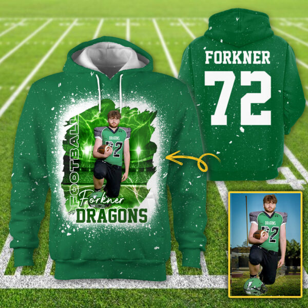 Personalized Bleached Shirt Custom Photo Player Name & Number Player Football Bleached All Over Print Shirt K1702 - Image 5