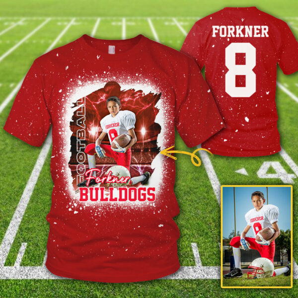 Personalized Bleached Shirt Custom Photo Player Name & Number Player Football Bleached All Over Print Shirt K1702 - Image 12