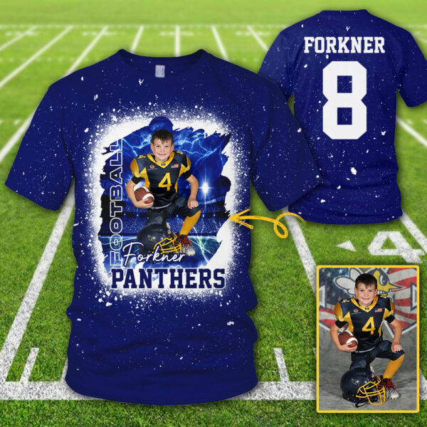 Personalized Bleached Shirt Custom Photo Player Name & Number Player Football Bleached All Over Print Shirt K1702 - Image 7