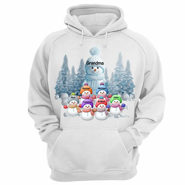 Personalized Blue Vibe Snowman Grandma Colorful Kids Sweatshirt Christmas Gift - Image 10