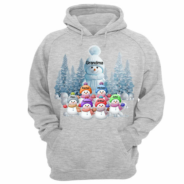Personalized Blue Vibe Snowman Grandma Colorful Kids Sweatshirt Christmas Gift - Image 13
