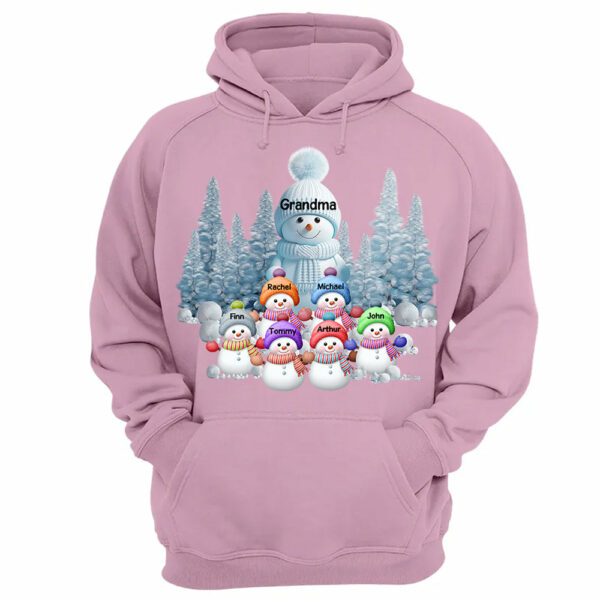 Personalized Blue Vibe Snowman Grandma Colorful Kids Sweatshirt Christmas Gift - Image 12