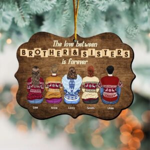 Personalized Brothers & Sisters Forever Wooden Ornament - Perfect Gift for Siblings, Memorial Keepsake