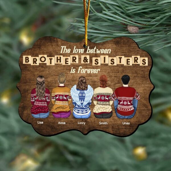 Personalized Brothers & Sisters Forever Wooden Ornament - Perfect Gift for Siblings, Memorial Keepsake - Image 6