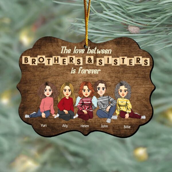 Personalized Brothers & Sisters Forever Wooden Ornament - Perfect Gift for Siblings, Memorial Keepsake Vr2 - Image 2