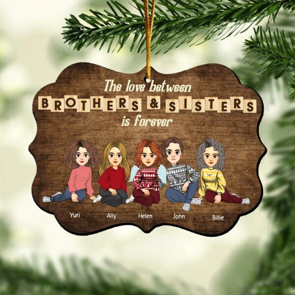 Personalized Brothers & Sisters Forever Wooden Ornament - Perfect Gift for Siblings, Memorial Keepsake Vr2 - Image 3