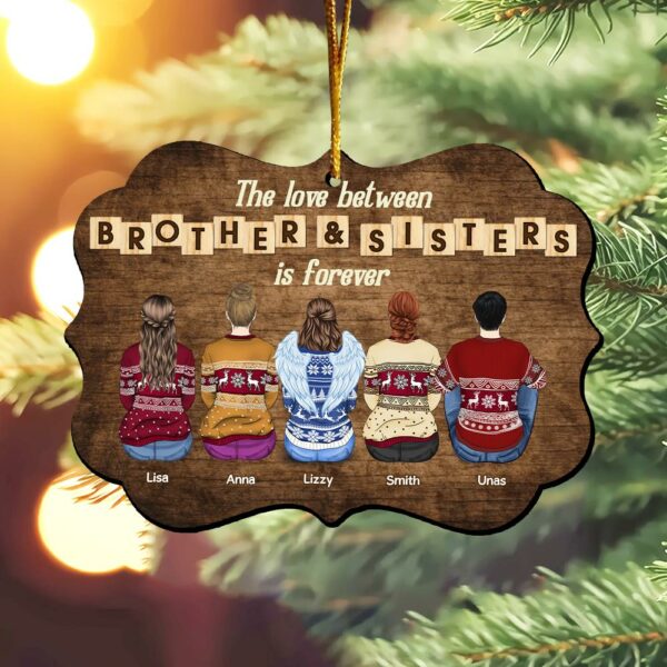 Personalized Brothers & Sisters Forever Wooden Ornament - Perfect Gift for Siblings, Memorial Keepsake - Image 3