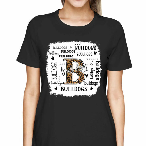 Personalized Bulldogs Leopard Custom Name T-Shirt Teacher Appreciation Gift - Image 3