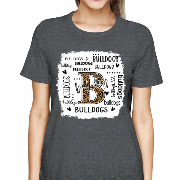 Personalized Bulldogs Leopard Custom Name T-Shirt Teacher Appreciation Gift - Image 7