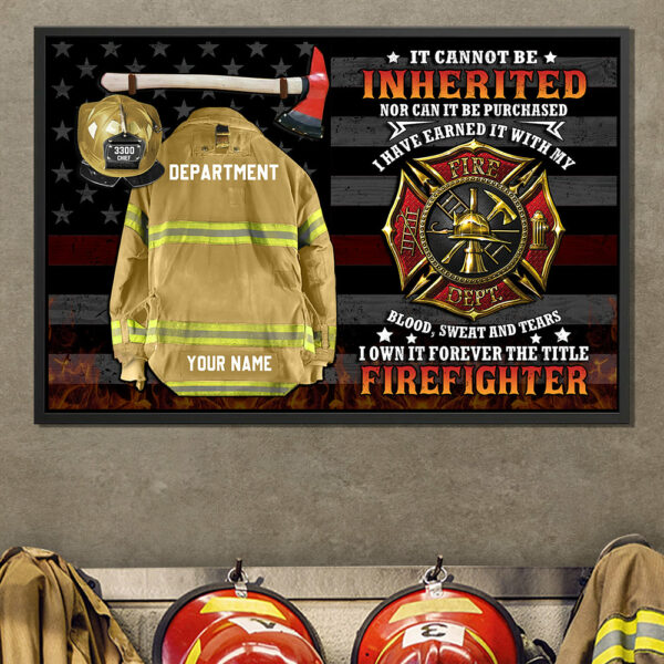 Personalized Canvas And Poster It Cannot Be Inherited Firefighter Armor Clothes And Helmet Frame K1702 - Image 2