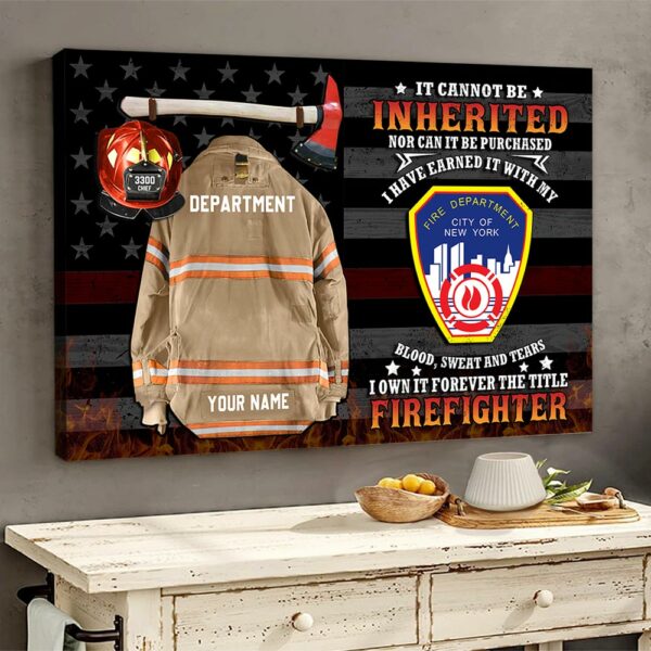 Personalized Canvas And Poster It Cannot Be Inherited Firefighter Armor Clothes And Helmet Frame K1702 - Image 3
