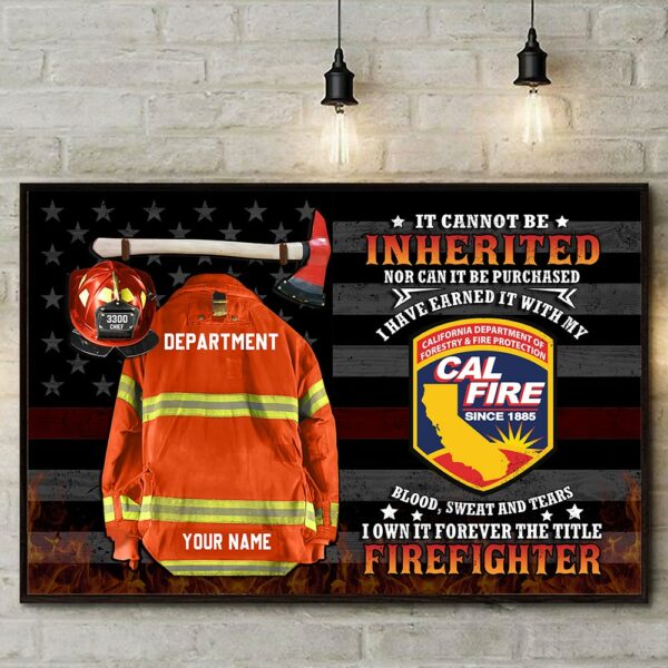 Personalized Canvas And Poster It Cannot Be Inherited Firefighter Armor Clothes And Helmet Frame K1702 - Image 5