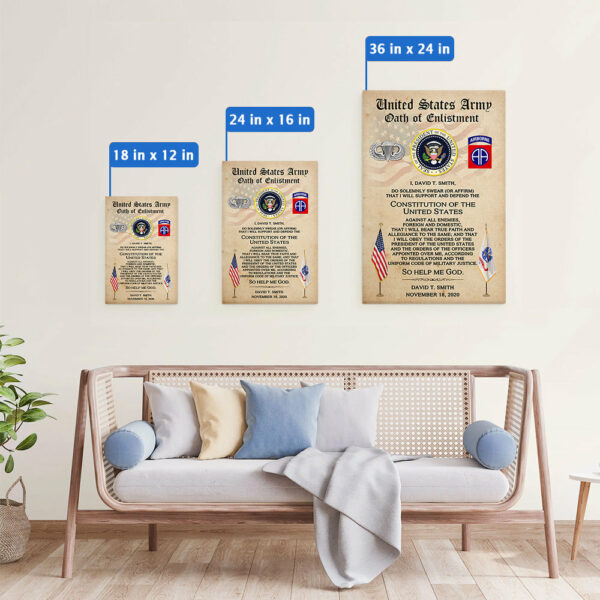 Personalized Canvas And Poster Oath of Enlistment Military Gift For Veterans K1702 - Image 6