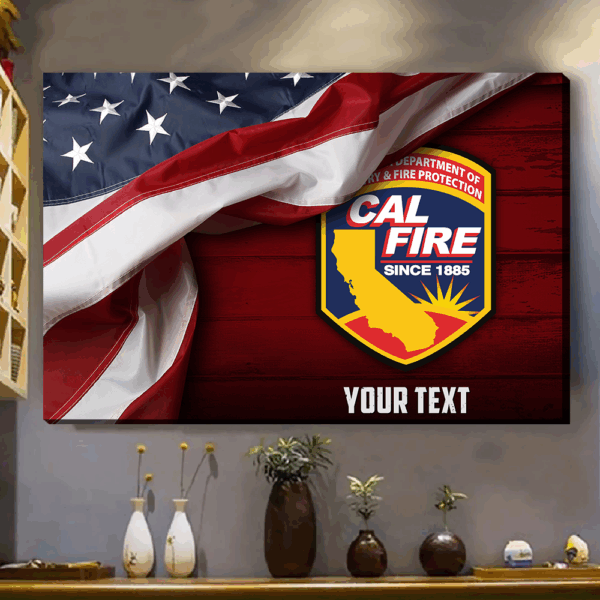 Personalized Canvas For Firefighter Custom Logo Thin Red Line Fireman K1702 - Image 3
