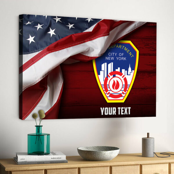 Personalized Canvas For Firefighter Custom Logo Thin Red Line Fireman K1702 - Image 2