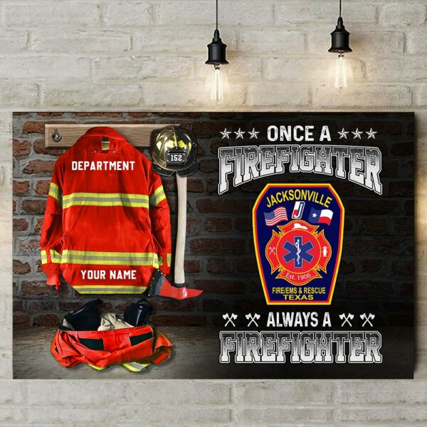 Personalized Canvas For Retired Firefighter Custom Canvas Retirement Thin Red Line K1702 - Image 4