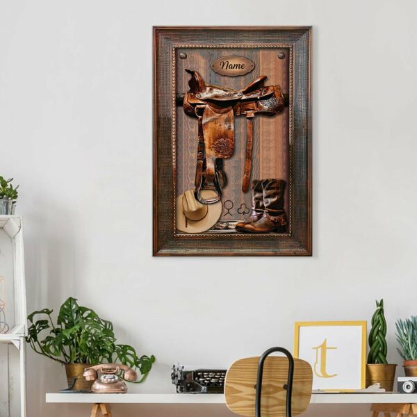 Personalized Canvas Horse Saddle Frame Canvas For Horse Lovers - Image 2