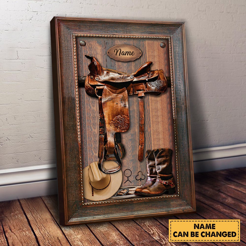 Personalized Canvas Horse Saddle Frame Canvas For Horse Lovers