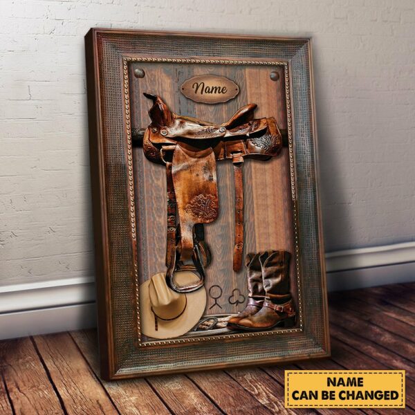 Personalized Canvas Horse Saddle Frame Canvas For Horse Lovers