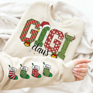 Personalized Christmas Gigi Claus Shirt - Custom Grandma Christmas Sweatshirt Gift
