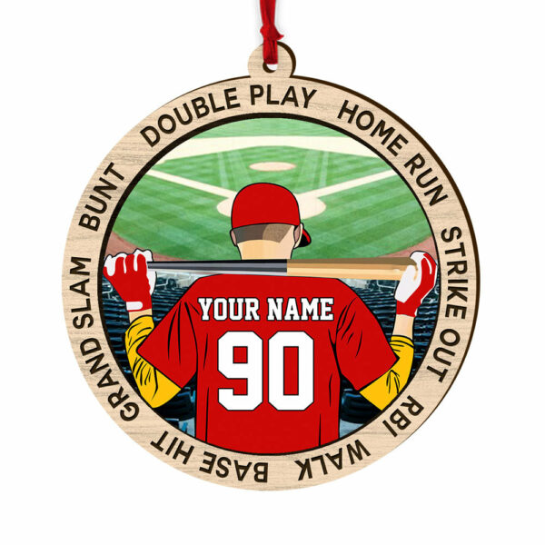 Personalized Christmas Sport Ornament for your Player Ornament with Name Number and Team colors K1702 - Image 3