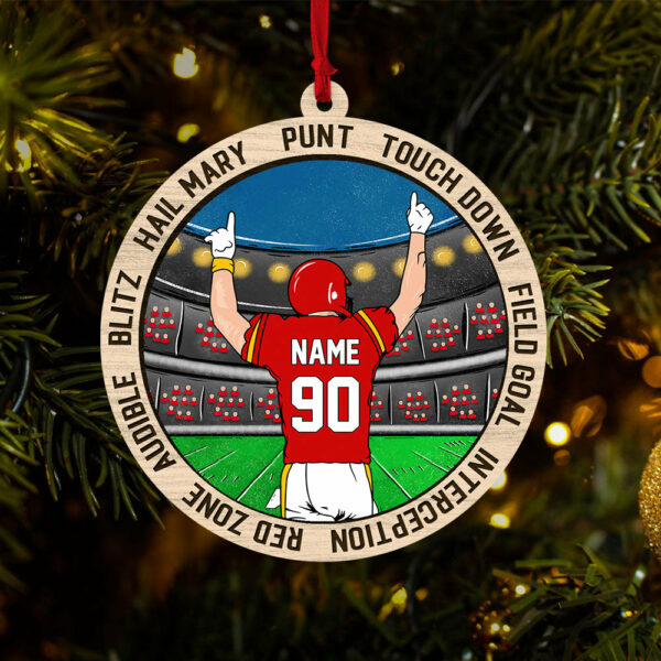 Personalized Christmas Sport Ornament for your Player Ornament with Name Number and Team colors K1702 - Image 2
