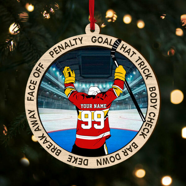 Personalized Christmas Sport Ornament for your Player Ornament with Name Number and Team colors K1702 - Image 5