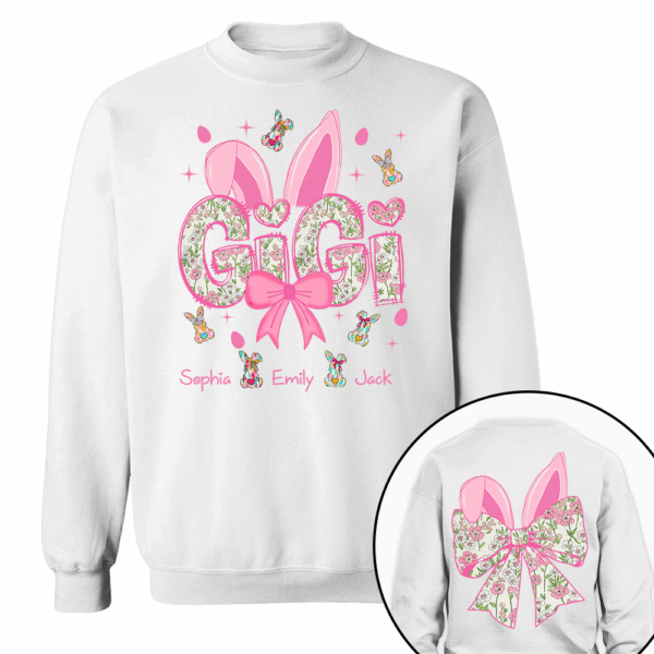 Personalized Colorful Gigi Easter Bunny Shirt - Custom Nickname and Kids Names Shirt For Grandma - Image 3