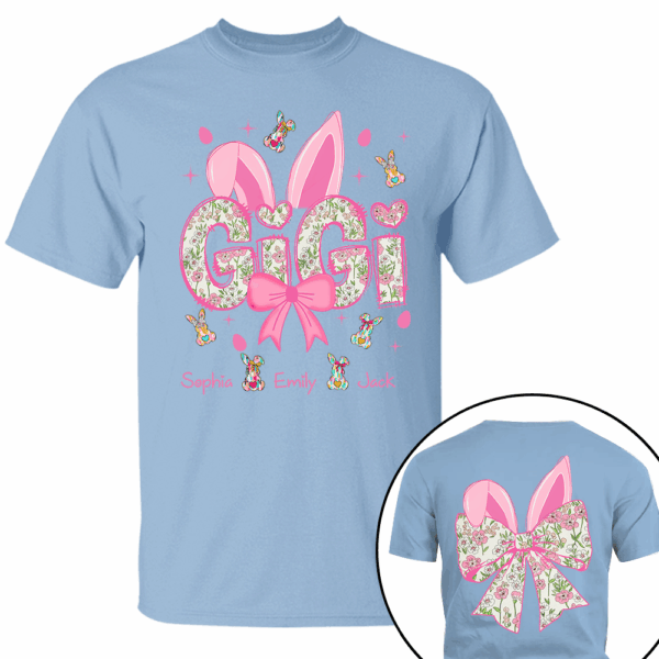 Personalized Colorful Gigi Easter Bunny Shirt - Custom Nickname and Kids Names Shirt For Grandma - Image 8