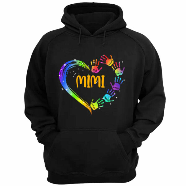 Personalized Colorful Heart And Hands Print Shirts For Mimi - Image 3