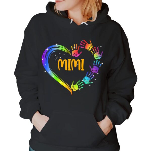 Personalized Colorful Heart And Hands Print Shirts For Mimi - Image 4