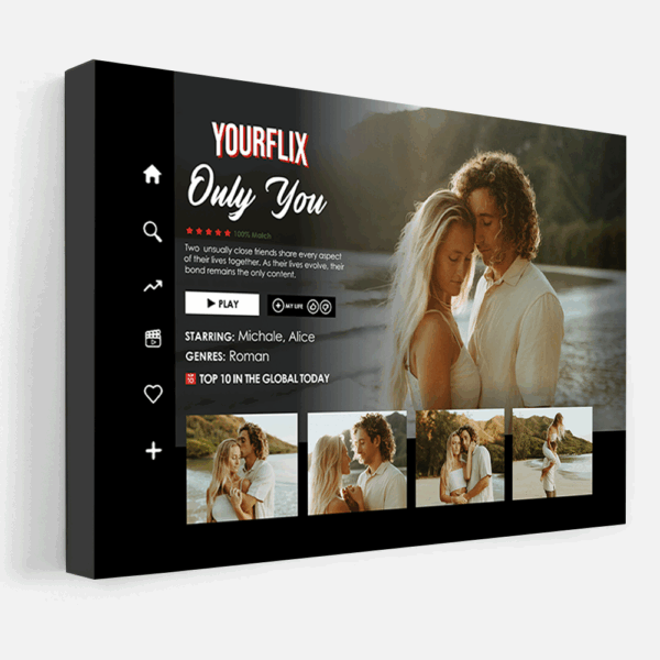 Personalized Couple Yourflix Movie Landscape Poster, Gift for Couples Anniversary Movie Poster - Image 3