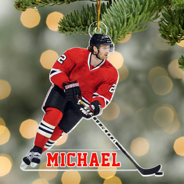 Personalized Custom Hockey Christmas Ornament, Gift for Hockey Players - Image 3