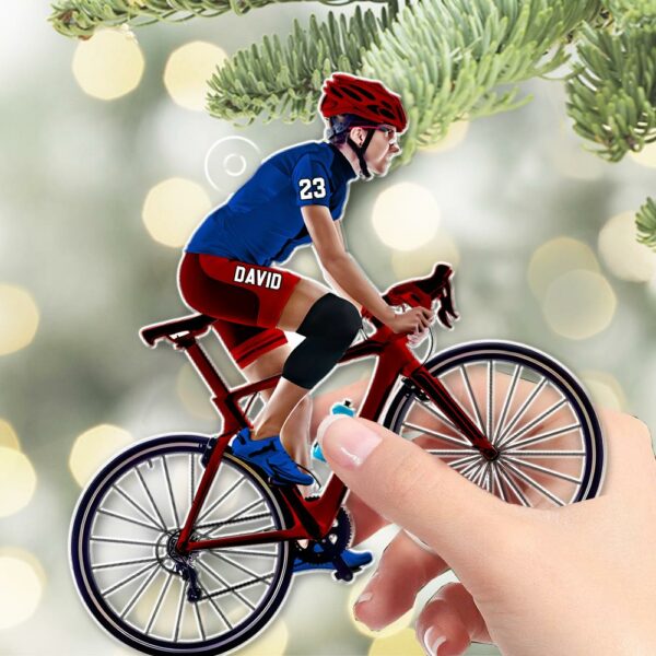 Personalized Cyclist Biker Ornament, Cyclist Gear Ornament, Custom Bicycle Ornament, Cycling Acrylic Ornament, Bicycle Cyclist Ornament - Image 6
