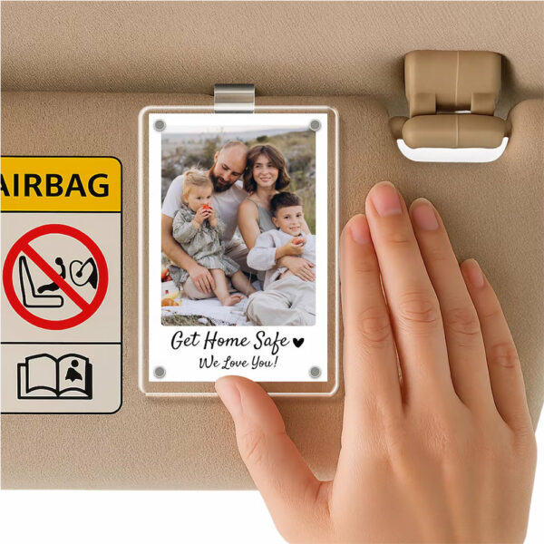 Personalized Dad Car Visor Clip PHOTO INCLUDED, Father's Day Gift for Dad Grandpa, Drive Safe Sun Visor, New Dad Gift, Dad Picture Frame - Image 7