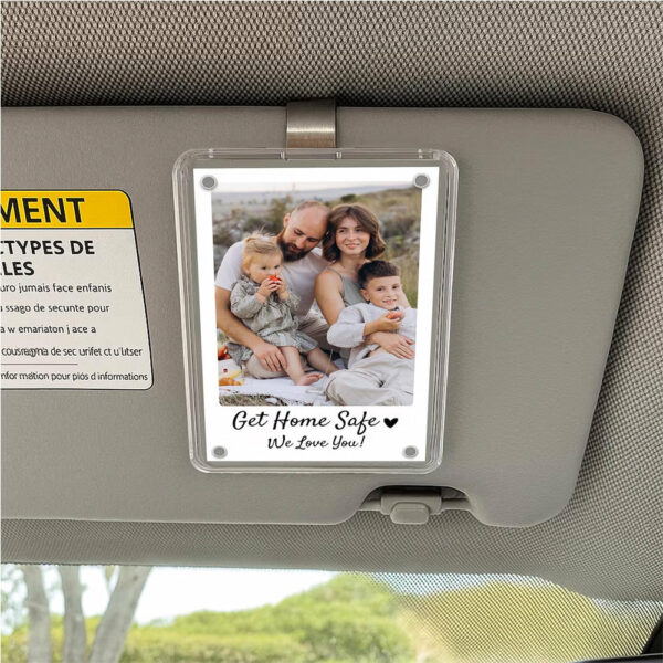 Personalized Dad Car Visor Clip PHOTO INCLUDED, Father's Day Gift for Dad Grandpa, Drive Safe Sun Visor, New Dad Gift, Dad Picture Frame - Image 5