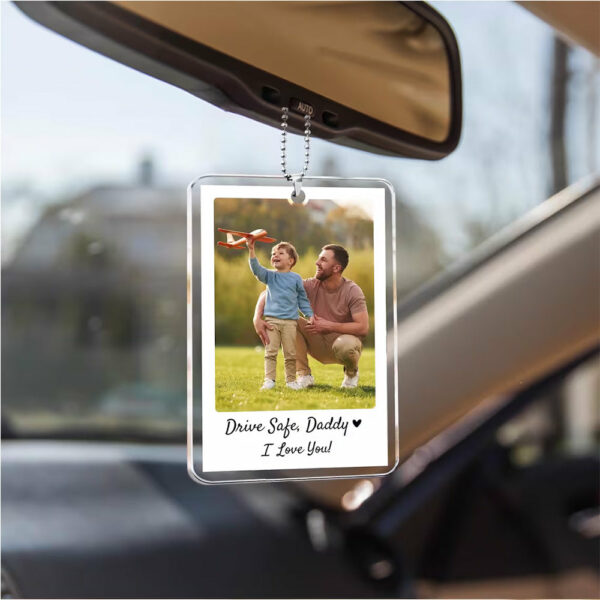 Personalized Dad Car Visor Clip PHOTO INCLUDED, Father's Day Gift for Dad Grandpa, Drive Safe Sun Visor, New Dad Gift, Dad Picture Frame - Image 10