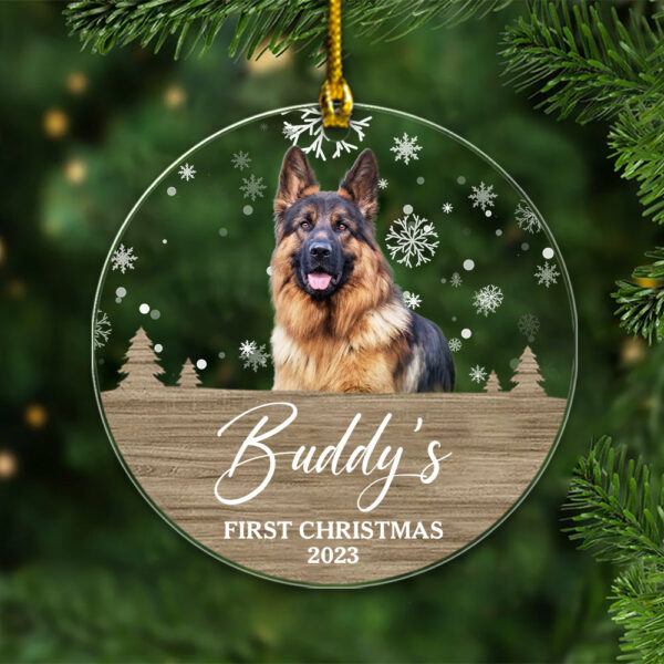Personalized Dog Ornaments, Gift for Dog Lovers - First Christmas, Custom Photo - Image 2