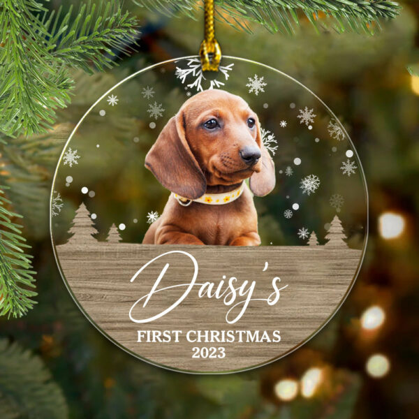 Personalized Dog Ornaments, Gift for Dog Lovers - First Christmas, Custom Photo - Image 3