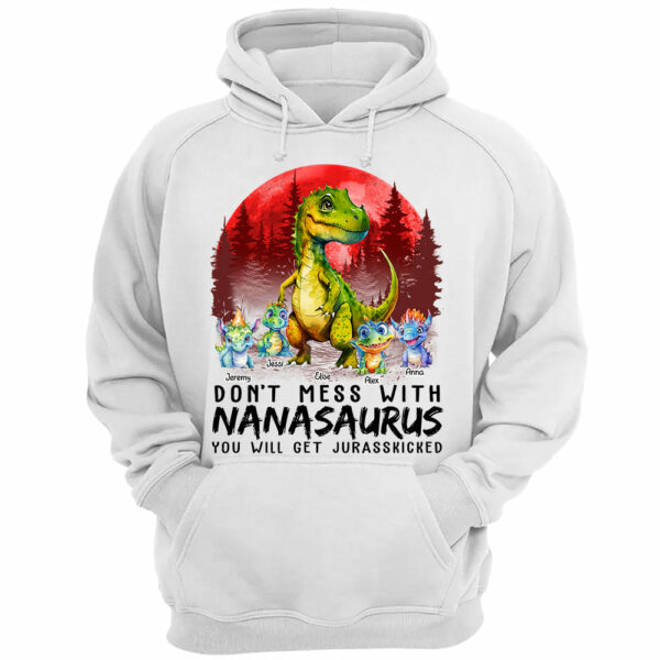 Personalized Don't Mess With Nanasaurus You Will Get Jurasskicked Personalized Shirt With Kids - Image 3