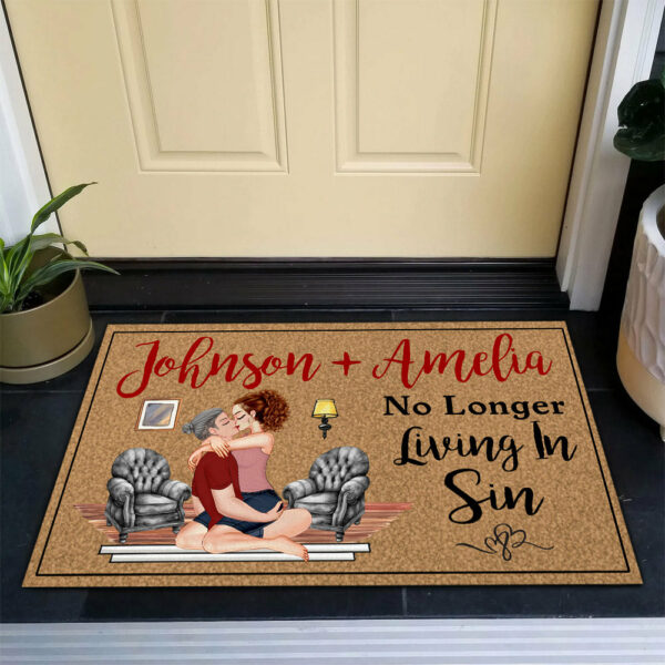 Personalized Doormat For Couples - Another Year Living In Sin NA04 - Image 9