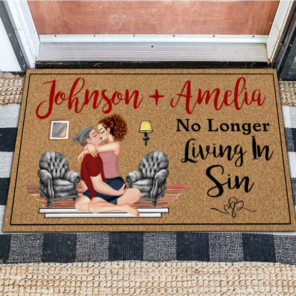 Personalized Doormat For Couples - Another Year Living In Sin NA04 - Image 6
