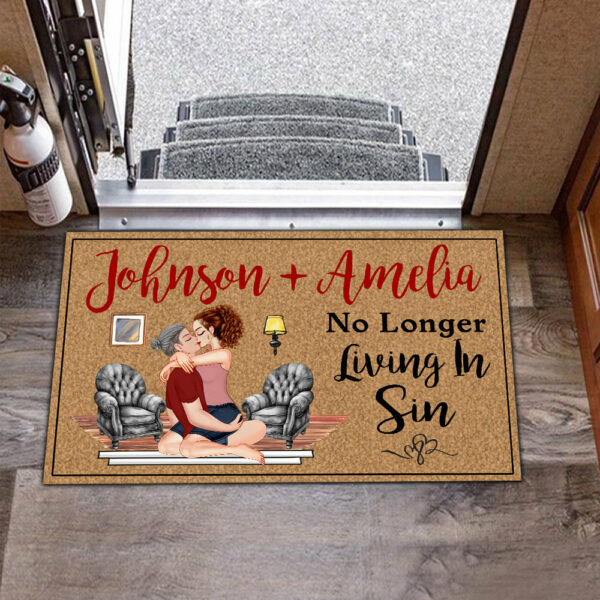 Personalized Doormat For Couples - Another Year Living In Sin NA04 - Image 11