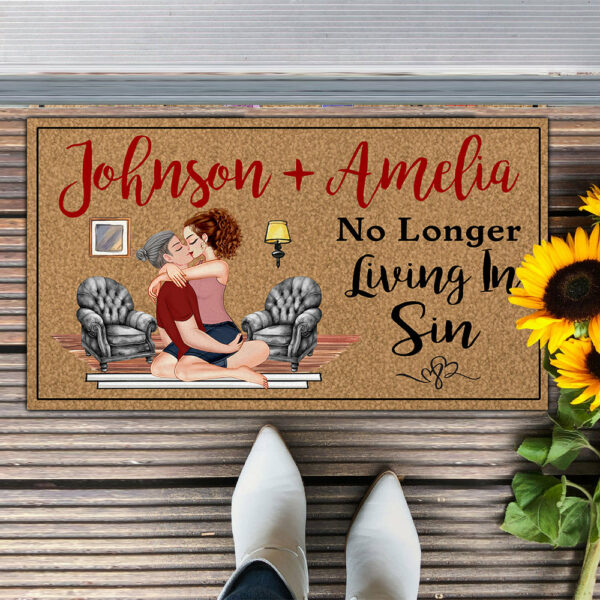 Personalized Doormat For Couples - Another Year Living In Sin NA04 - Image 10