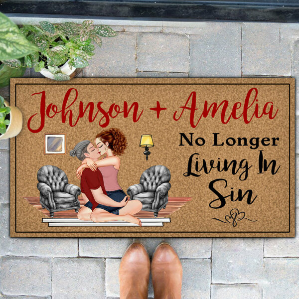 Personalized Doormat For Couples - Another Year Living In Sin NA04 - Image 7